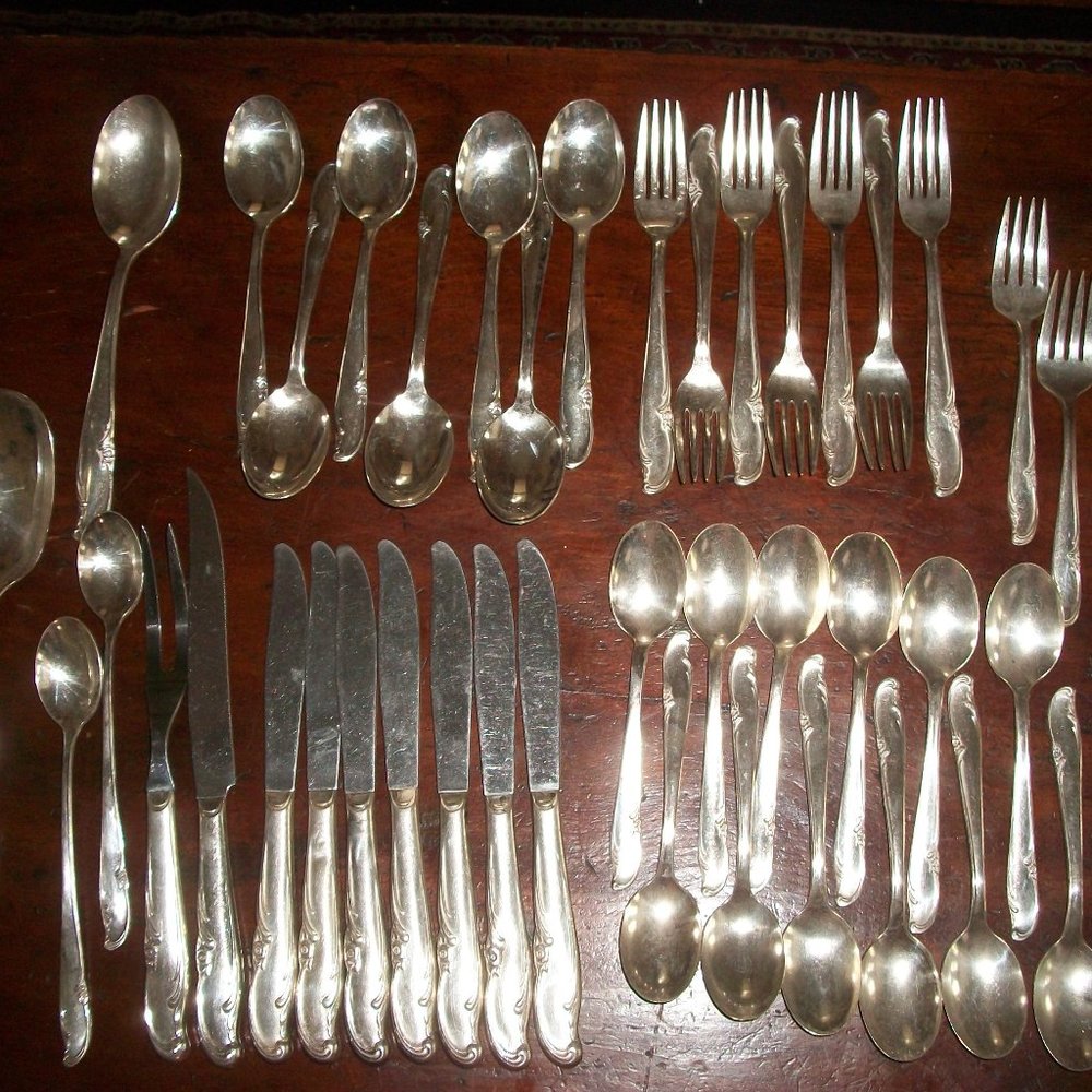 William Rogers 42 Pc. flatware set and serving pieces